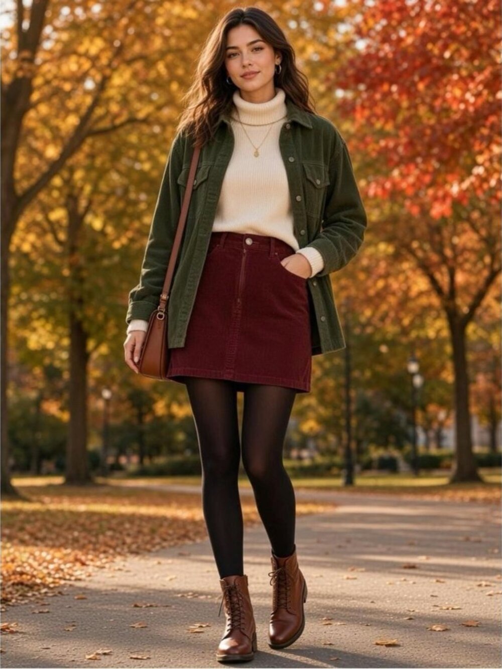 Hollister red corduroy ultra high-rise mini skirt